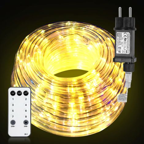 SWANEW 10m LED Stringa luminosa - 8 set di luce - Striscia luminosa a LED IP65, bianco caldo (1/5)