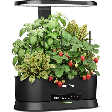 Potager Hydroponique Amovible avec 12 Paniers, Noir Jardin d'Intérieur avec Lampe LED 36W, Réservoir 5L, Hauteur Réglable jusqu'à 550 mm, Kit Hydroponique avec Minuterie (1/5)
