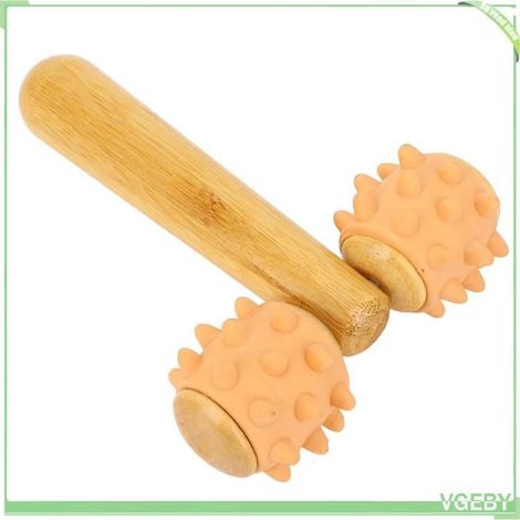 Outil de massage à double roue - FAFEICY - Ergonomique - Portable - Bois (1/4)