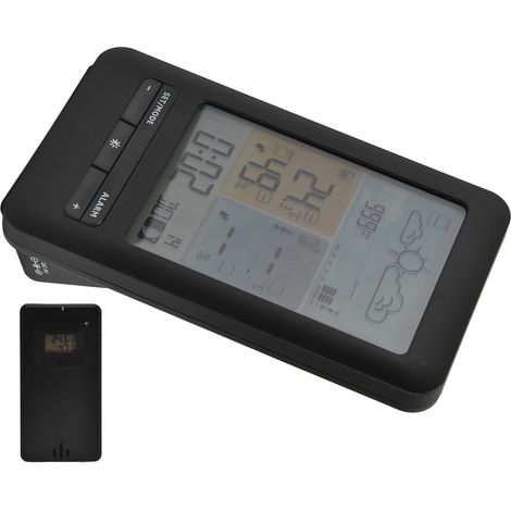 Innen- und Außenthermometer mit Hygrometer 3395D, Farbwetterstation mit Alarm, ewigem Kalender, 6 Wettervorhersagen (Sonne, Bewölkung, Regen, Schnee), Wetteruhr, batterieloser Sensor. (1/5)