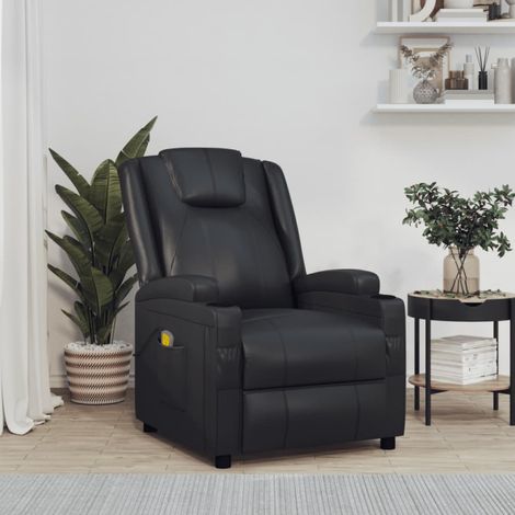 vidaXL Fauteuil de massage Noir Similicuir (1/5)