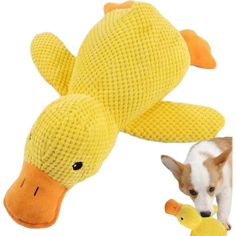 Jouet pour chien en forme de canard, canard anti-stress, jouet couineur, peluche pour chien, jouet interactif, indestructible, jouet stimulant pour le parc, le jardin et la chambre. (1/5)