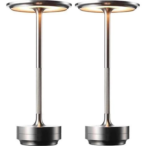 Lampe de table tactile rechargeable par USB veilleuse LED pour décoration restaurant éclairage tricolore à gradation continue 2 (1/5)