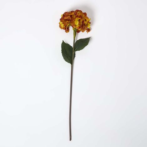 HOMESCAPES Artificial Orange Hydrangea Stem, 81 cm (1/5)