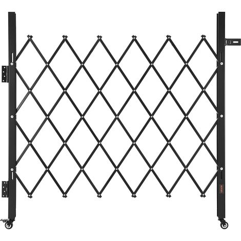 VEVOR Cancello di Sicurezza Pieghevole Singolo 1100 x 1310 mm Cancello a Forbice Bloccabile in Acciaio per Esterni, con Ruote Girevoli a 360° per Sicurezza di Ingressi, Garage, Magazzini e Piscine