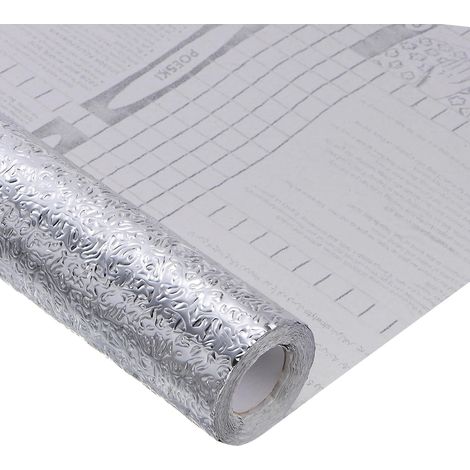 Silberne Arbeitsplatten zum Abziehen Aufkleben, 39,9 x 300,6 cm, (1/5)