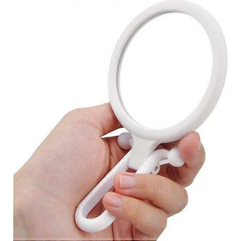Miroir de maquillage rond pliable LIFKOME Mini, portable et compact, double face, pour la maison, les voyages et le salon de beauté. Grossissement x10 pour les boutons. (1/5)