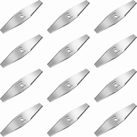 12 Lames de Rechange Métal pour Coupe-Bordure et Débroussailleuse 150mm Fer massif robuste offrant une haute résistance à usure pour remplacer les lames en plastique de votre coupe-bordure 150mm. (1/5)