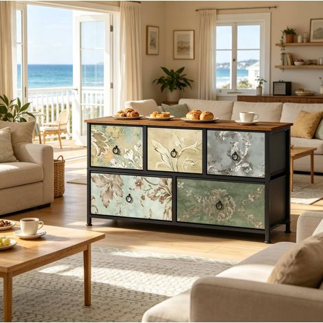 Meuble console 100x30x54 cm en métal et MDF multicolore, avec rangement, pour entrée FloraGrace (1/5)