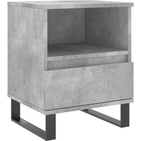Table de chevet gris béton 40x35x50 bois d’ingénierie (1/5)