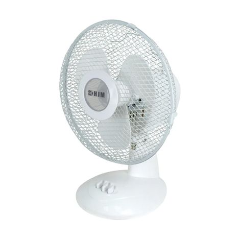 Ventilador de sobremesa 'VM23' fijo y oscilante (21W aspas de Ø23cm y 2 velocidades) IP20 38x37x20cm color blanco