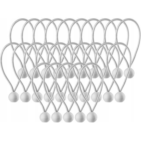 KADAX Lot de 25 supports de bâche, en caoutchouc résistant aux intempéries, pour tentes, bâches, trampolines, caravanes (blanc/balles/25 pièces) (1/5)