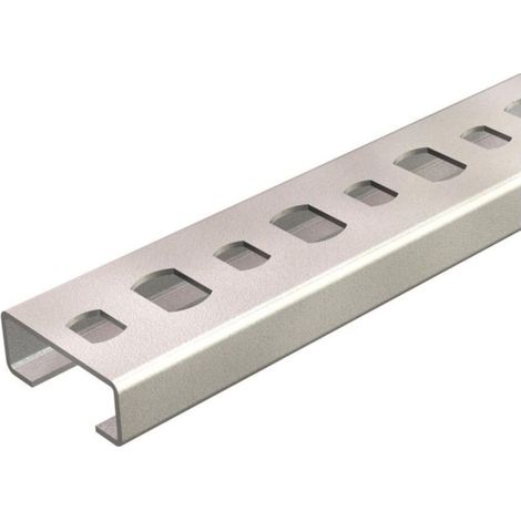 OBO Bettermann Profilschiene gelocht, Schlitzweite 11mm 2000x20x8 Stahl bandverzinkt, 2 Meter, 1106120 (1/4)