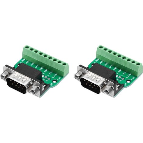 DB9 Connecteur Sortie/Connecteur Série RS232 9 Broches Prise Mâle 9 Broches 2 Rangées Port Série Sans Soudure Pour Équipement Mécanique Ordinateurs CNC Lot 2 Avec Vis À Papillon (1/5)