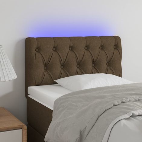 Tête de lit à LED - Design industriel - Pour Lit adulte - Marron foncé 80x7x78/88 cm Tissu Chic-413091 (1/5)