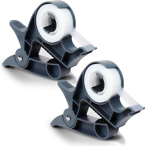 Outil d'emballage cadeau de table - Pinces de papier réglables avec distributeur de ruban pour l'emballage, 2PCS