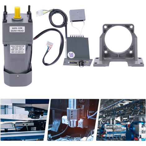 250W Getriebemotor 220V Motor mit Drehzahlregler und Halterung 8 Nm Vorwärts- und Rückwärtsdrehbar Getriebedrehzahlmotor (10K)