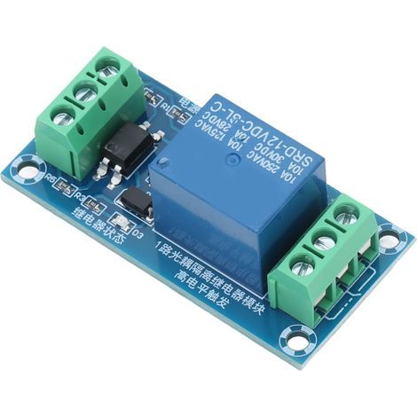 Leiterplatte des Relaismoduls, durch Optokoppler isolierter High-Level-Triggerkanal, Relaisplatine, 12 V DC. (1/5)