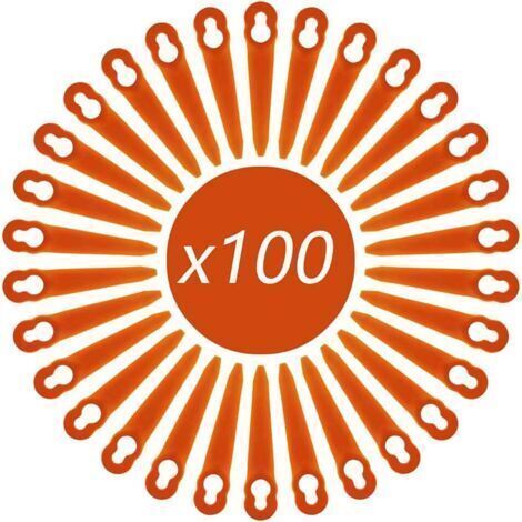 Lot de 100 Lames Compatible pour Coupe Bordure Stihl PolyCut 2-2 PolyCut 3-2, FSA 45 FSA 57 FSE 52, Lames en Plastique pour Coupe Bordure Stihl sans Fil (1/4)