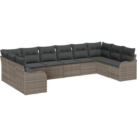Maison Exclusive - Set Divano da Giardino Grigio 344 x 177,5 x 85 cm polyrattan