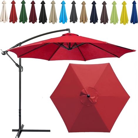 Auvent De Remplacement pour Parasol , Toile De Parasol Déporté Remplacement Pour Cour, Jardin, Plage, Protection UV,6ribs-270cm,Bleu Royal