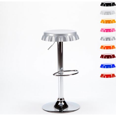 Tabouret haut bar et cuisine industriel capsule design moderne Dallas - Gris (1/5)