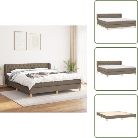 Letto con materasso a molle insacchettate - vidaXL Giroletto a Molle con Materasso Tortora 160x200 cm in Tessuto - Letto con materasso morbido