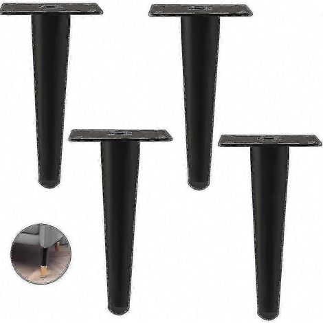 Ensemble de 4 pieds de meubles en métal, comprenant des pieds inclinables pour canapé, table, armoire et table de chevet. Convient aux tables basses, armoires et canapés. Supporte jusqu'à 300 kg. Long (1/5)
