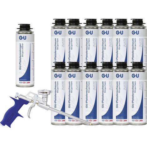 GU-Pistolenschaum-Set 12x Montageschaum 1x Pistole 1x Reiniger