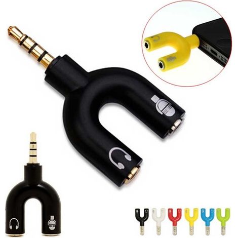 TrAdE Shop Traesio - Sdoppiatore Microfono Cuffia Headphone Splitter Jack 3.5 Mm Smatphone Pc - (1/5)