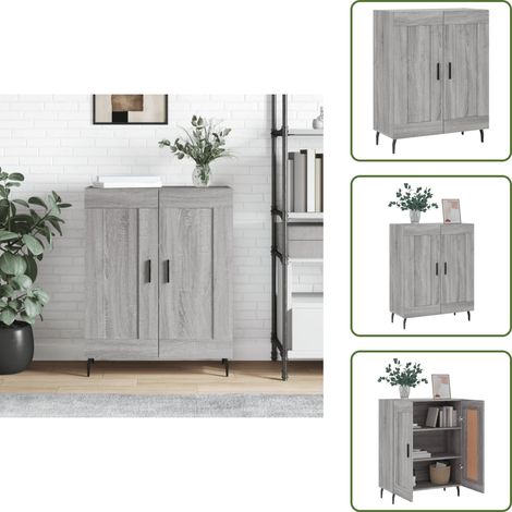 The Living Store Sideboard Grau Sonoma 69,5x34x90 cm Holzwerkstoff - Holzschrank (1/5)