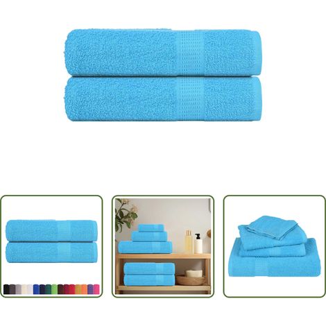 vidaXL Frottiertuch - Badetücher FROGN 2 Stk. Türkis 100x150 cm 360 g/m² (1/5)