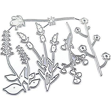 Set Stanzformen aus Metall mit Blüten-, Blumen- und Grasmotiven, Prägeschablone für Wildpflanzen, DIY-Scrapbooking, Grußkarten, Albumvorlage