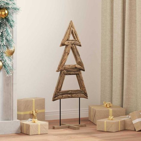Weihnachtsbaum mit Ständer Braun 90 cm Massivholz Teak