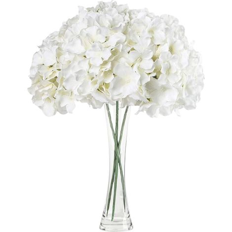 3 PCS 68CM Hortensia Artificielle Fleurs Decoracion Blanc (1/5)