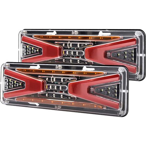 Feu de frein à remorque 24V feu arrière, 2pcs Truck inverse stop feux de tour de virage indicateur de virage pour le tracteur de camion de voiture Caravan Campeur (LED131) (1/5)