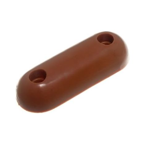 Lot de 3 amortisseurs ovales en caoutchouc pour lunette WC Marron 60 x 22 x 12 mm + vis