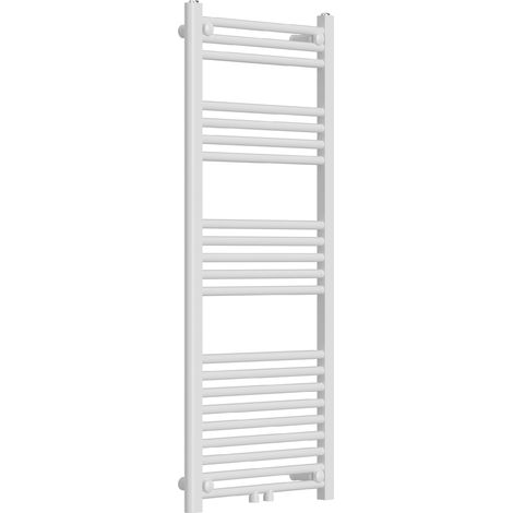 Radiateur sèche-serviettes chauffage salle de bain acier 120 x 50 cm blanc (1/5)