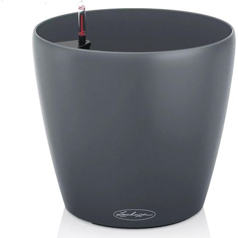 Pot de Fleurs Classico Color ECO 35 Gris - Pot de Fleurs avec système d'irrigation et indicateur de Niveau d'eau - en Plastique 100% recyclé - Surface Mate - Diamètre 34,5 x 32,5 cm - 18933 (1/5)