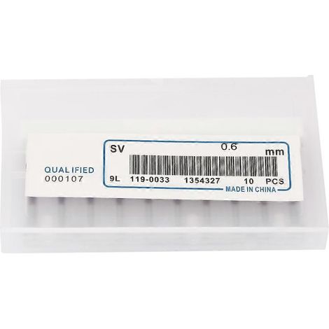 10 Stück Kegelfräser aus Wolframkarbid, blau beschichtet, für Leiterplattengraviermaschinen (0,6 mm)
