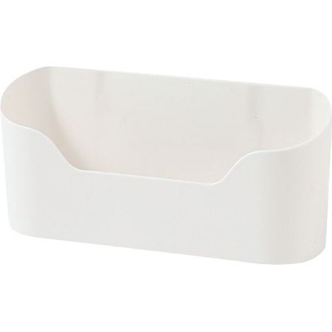 Organizadores autoadhesivos blancos para puertas de armarios de cocina, baños, refrigeradores y artículos pequeños (paquete de 2) (1/4)