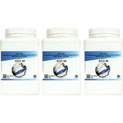 Lot 3 pots de 2Kg ECO 30 - Rénovateur désincrustant pour installation chauffage (1/2)