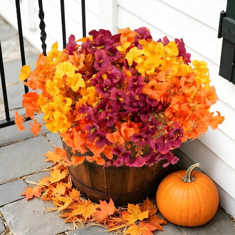 8 Bouquet Fleur Artificielle Deco Extérieures Résistantes UV Fleurs Artificielles de Pétunia avec Tige Plante Artificielle Exterieur Interieur pour Jardin Véranda Ffenêtre Bureau (1/5)
