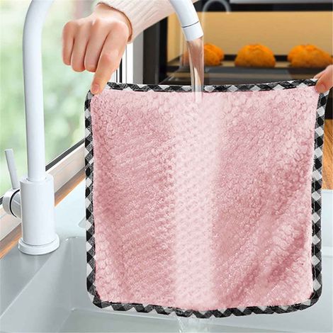Dish Towel - 25x25 cm - 100% Cotton Kitchen Rag - Non-Stick Oil Absorbent - For Dish Drying And General Cleaning - 3 Pieces (1/5)