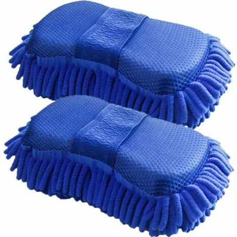 (2 pièces) microfibre chenille éponge de lavage de voiture gant de lavage en microfibre absorbant gants de lavage de voiture en microfibre sans rayures sec et humide