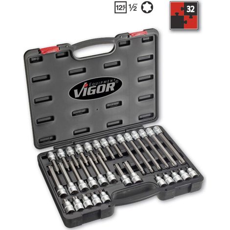 Vigor Steckschlüssel-Bit-Einsatz-Set 1/2" (12.5 mm) 32teilig V1917 (1/2)