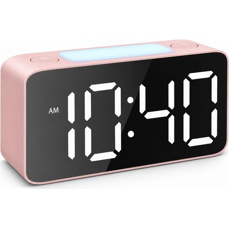 RGB Digital Alarm Clock Large Screen Pink for Student 21 cm (1/5)