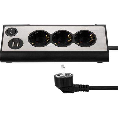 REV Lichtsteckdose 3-fach Mehrfachsteckdose Outlet +2X USB Brand REV (1/5)