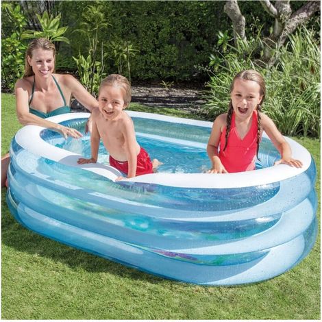 Baby Oval Piscina 3 Hands Transparent 163 X 107 X 46 Cm Fishes On Fondo 57482