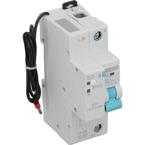 Disjoncteur automatique Tongou WIFI 1P 63A, télécommande sans fil avec reconnexion, mesure de consommation 145-295V, interrupteur de protection certifié pour tableau électrique (1/5)